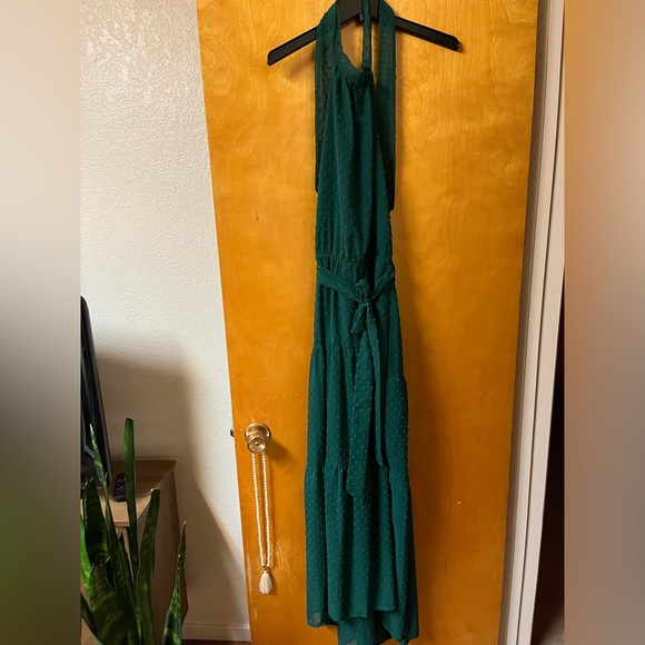 Backless Halter Green Dress - Picture 5 of 6